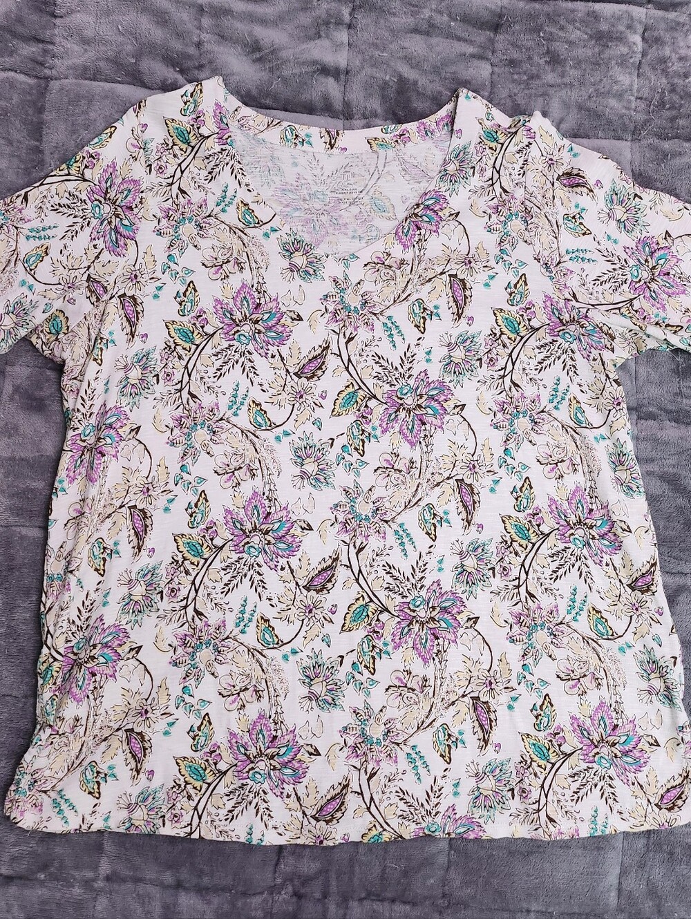 J. Jill Pima-Slub V-Neck Tee